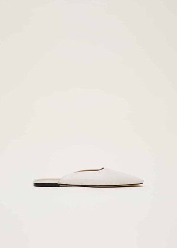 Phase Eight Slip On Mule Flats White Canada | EBTRZG-534